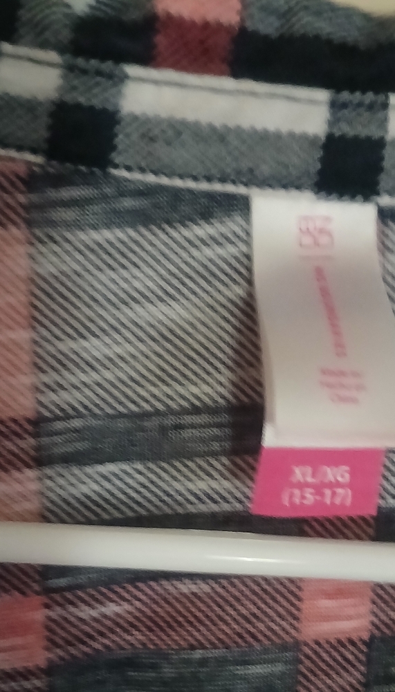 No Boundaries Pink and Black Plaid Button Down Shirt